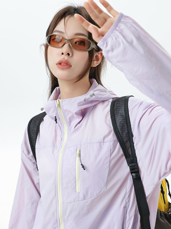 Unisex välisjakk UV50+ aizsardzusega, kerge nailonist kangas, veekindel, tuulekindel ja hingav