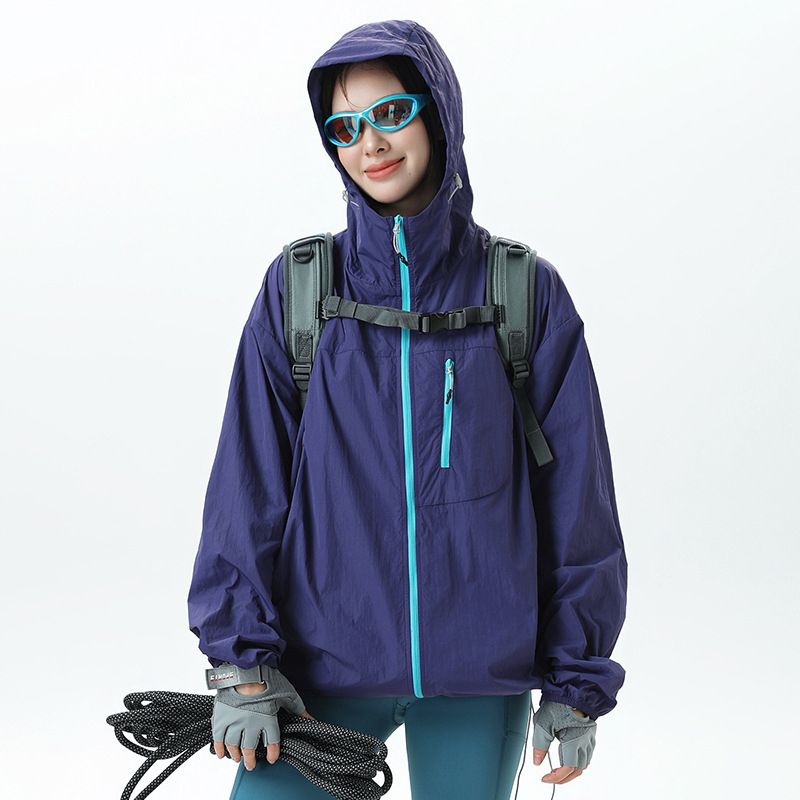 Unisex välisjakk UV50+ aizsardzusega, kerge nailonist kangas, veekindel, tuulekindel ja hingav