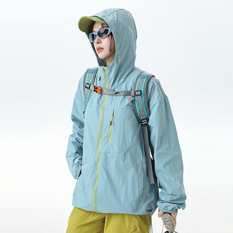 Unisex välisjakk UV50+ aizsardzusega, kerge nailonist kangas, veekindel, tuulekindel ja hingav