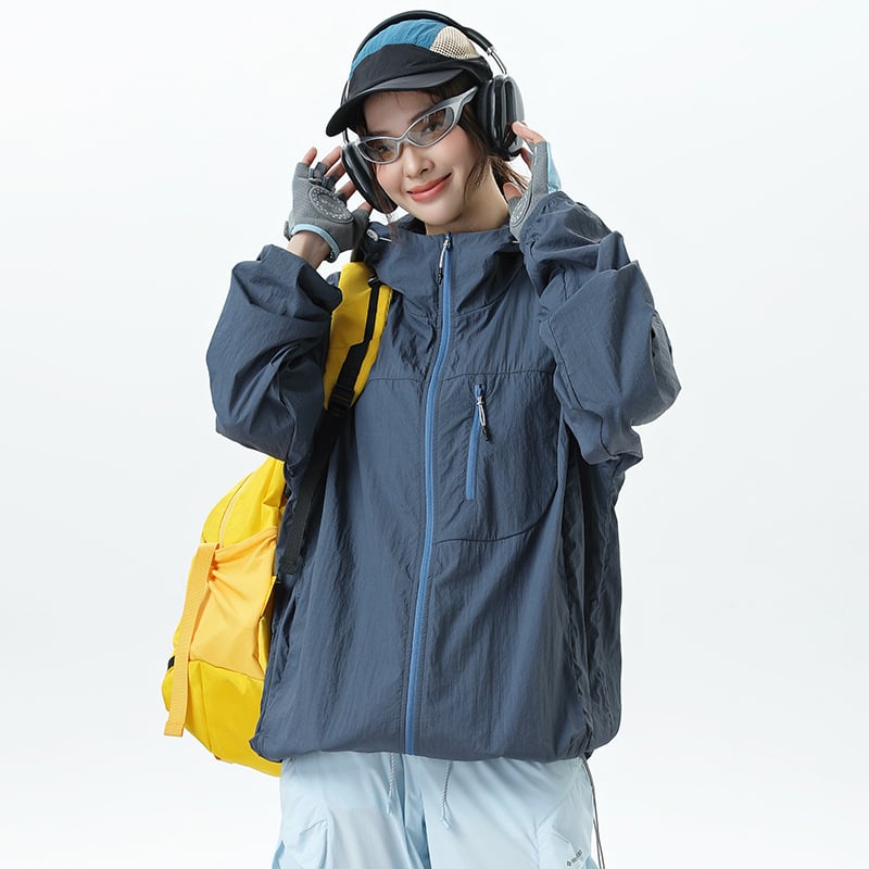 Unisex välisjakk UV50+ aizsardzusega, kerge nailonist kangas, veekindel, tuulekindel ja hingav