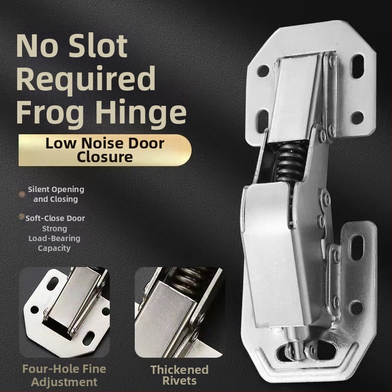 Pružinový pánt na skriňu – model 88, nerezová oceľ, montáž bez vŕtania, hydraulické tlmenie, tichý chod