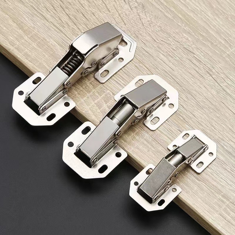 Pružinový pánt na skriňu – model 88, nerezová oceľ, montáž bez vŕtania, hydraulické tlmenie, tichý chod