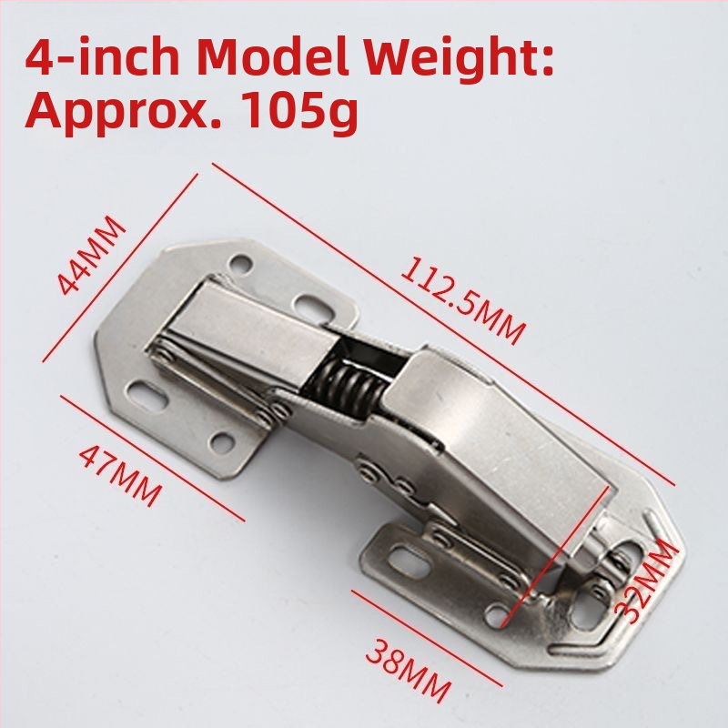 Pružinový pánt na skriňu – model 88, nerezová oceľ, montáž bez vŕtania, hydraulické tlmenie, tichý chod