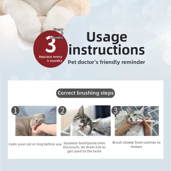 Sada dentálnej starostlivosti pre domáce zvieratá: prstová kefka a vlhké utierky pre mačky a psy (antibakteriálne, čerstvý dych, odstraňuje škvrny, odstraňuje zubný kameň)
