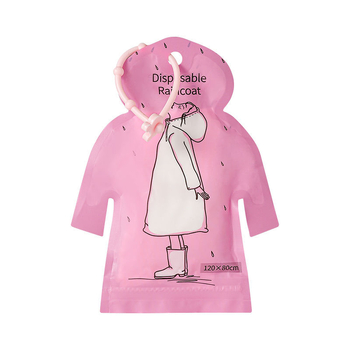 Pončo do dažďa v tvare karty pre dospelých aj deti, kreslený štýl, PE látka 0,03 mm, vodotesná vrstva PE lepidla, prenášateľný vreckový dizajn