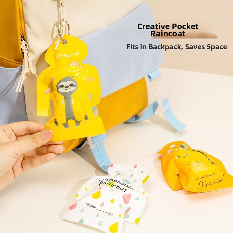 Kaardivorming vihm pončo täiskasvanutele ja lastele, karikatuur stiil, PE kangas 0,03 mm, veekindel PE liimkiht, kaasaskantav taskudizain