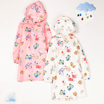 Jachetă de ploaie pentru copii, design cartoon — strat PU impermeabil, țesătură groasă, de unică folosință, material Spring Asia Spinning
