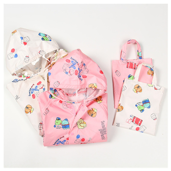 Jachetă de ploaie pentru copii, design cartoon — strat PU impermeabil, țesătură groasă, de unică folosință, material Spring Asia Spinning