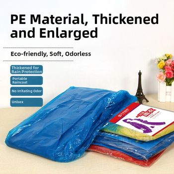 Jednorazové pončo, dlhé, priesvitné, kompletné pokrytie, odolné voči dažďu