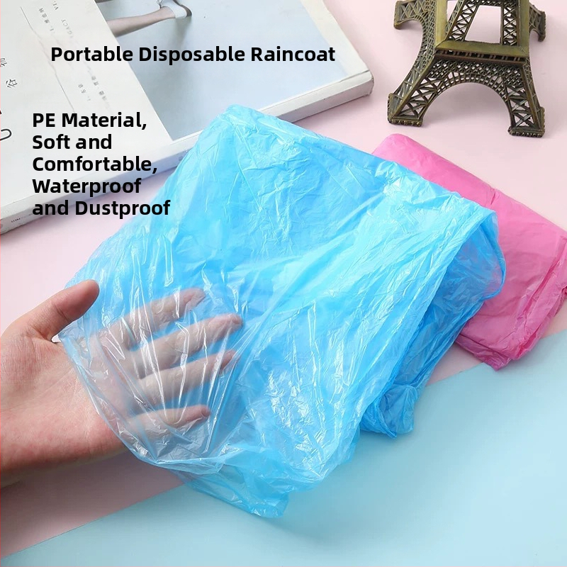 Jednorazové pončo, dlhé, priesvitné, kompletné pokrytie, odolné voči dažďu