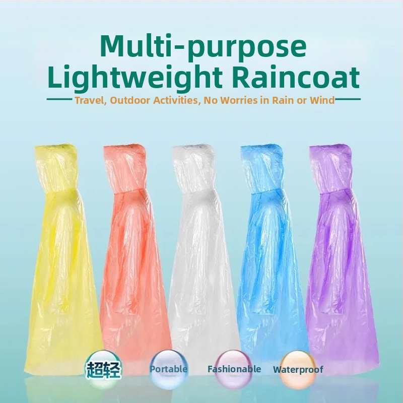 Jednorazové pončo, dlhé, priesvitné, kompletné pokrytie, odolné voči dažďu