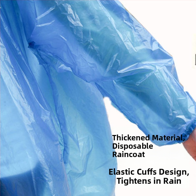 Jednorazové pončo, dlhé, priesvitné, kompletné pokrytie, odolné voči dažďu