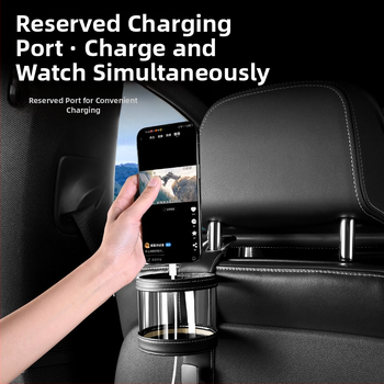 Държач за чаша за задната седалка на автомобил – кожен, модел 591, за облегалката на седалката, мултифункционално задно пространство за съхранение