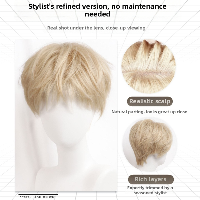 Korejiečių stiliaus paruka, aukštos temperatūros šilko pluoštas, universalus, viso galvos komplektas, natūralus įvaizdis, cosplay.