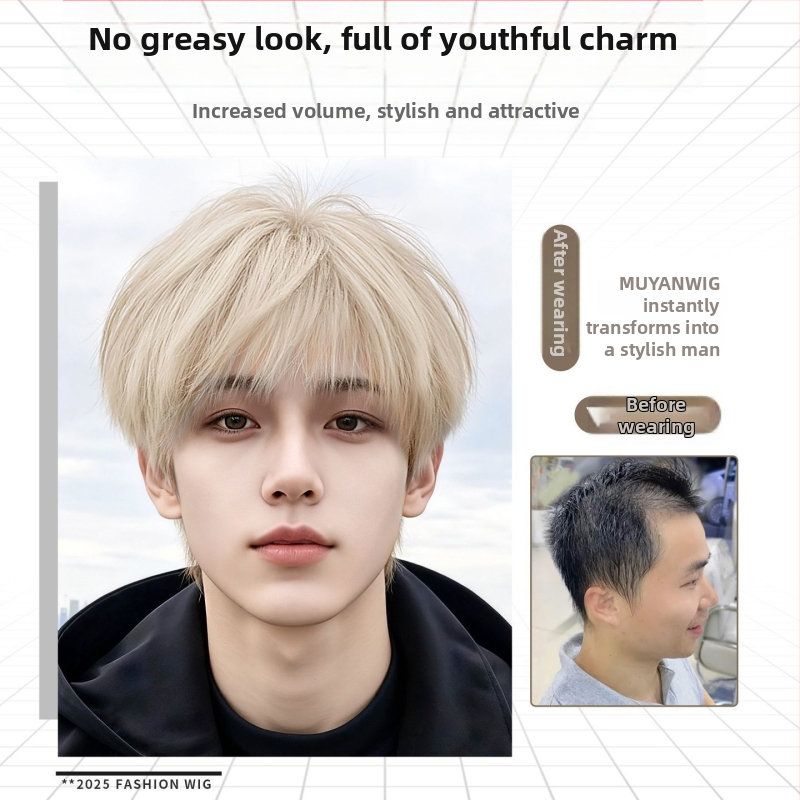 Korejiečių stiliaus paruka, aukštos temperatūros šilko pluoštas, universalus, viso galvos komplektas, natūralus įvaizdis, cosplay.