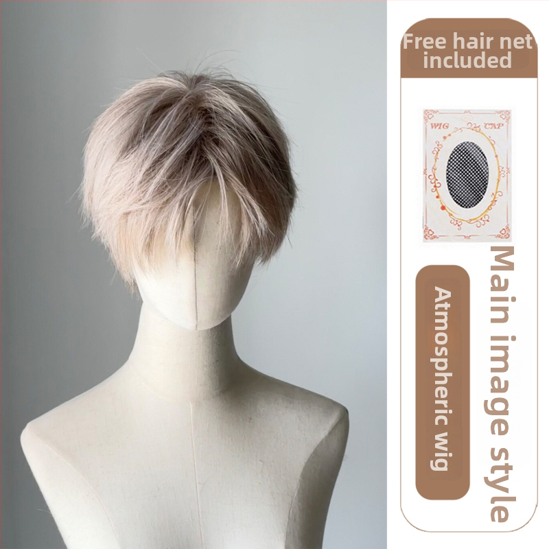 Kórejský štýl parochňa, tepelne odolný hodváb, unisex, plný set na hlavu, prirodzený vzhľad, na cosplay.