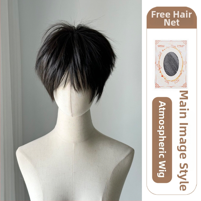 Kórejský štýl parochňa, tepelne odolný hodváb, unisex, plný set na hlavu, prirodzený vzhľad, na cosplay.