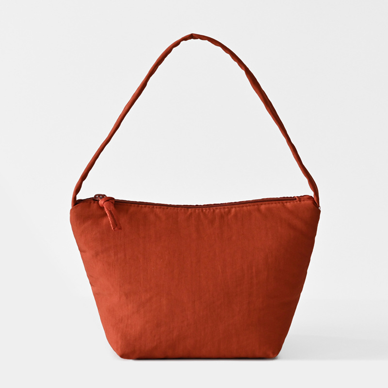 Egyszínű női kézitáska, nagy kapacitású, puha nylon anyagból, minimalist design, alkar- és kézitáska, új modell
