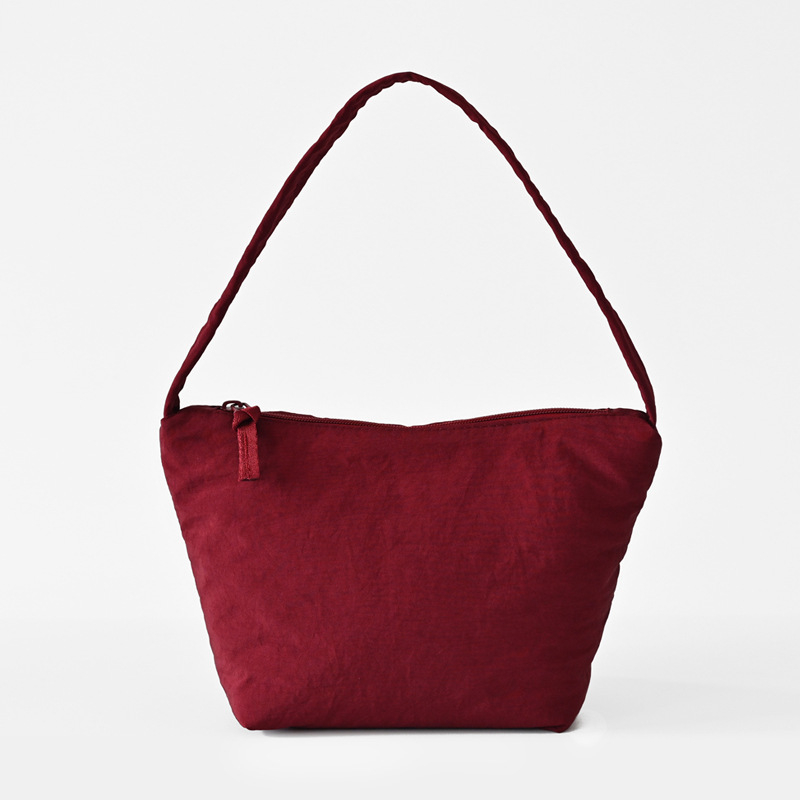 Egyszínű női kézitáska, nagy kapacitású, puha nylon anyagból, minimalist design, alkar- és kézitáska, új modell