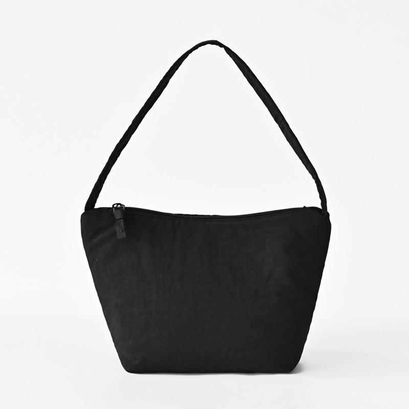 Egyszínű női kézitáska, nagy kapacitású, puha nylon anyagból, minimalist design, alkar- és kézitáska, új modell