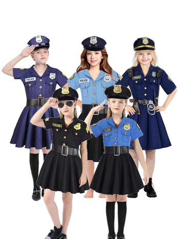 Chang Shen Dječji Halloween Scenski Kostimi: Policijska službenica, Doktor, Vatrogasac i Inženjer-Medicinska Sestra; Fini imitacijski materijal; Regenerirane celulozne vlakna 95%+; Jesen 2022