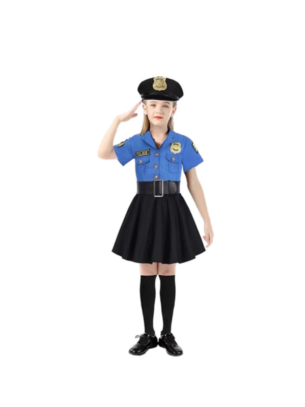 Chang Shen Dječji Halloween Scenski Kostimi: Policijska službenica, Doktor, Vatrogasac i Inženjer-Medicinska Sestra; Fini imitacijski materijal; Regenerirane celulozne vlakna 95%+; Jesen 2022
