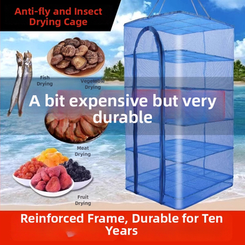 Raft mare de uscare pentru uz casnic, cu plasă pliabilă și protecție împotriva muștelor, pentru uscat pește și legume (Brand: Giant fin King; Origine: China; Material: Altul)