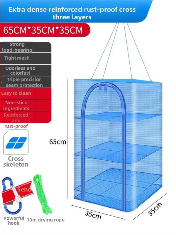 Raft mare de uscare pentru uz casnic, cu plasă pliabilă și protecție împotriva muștelor, pentru uscat pește și legume (Brand: Giant fin King; Origine: China; Material: Altul)