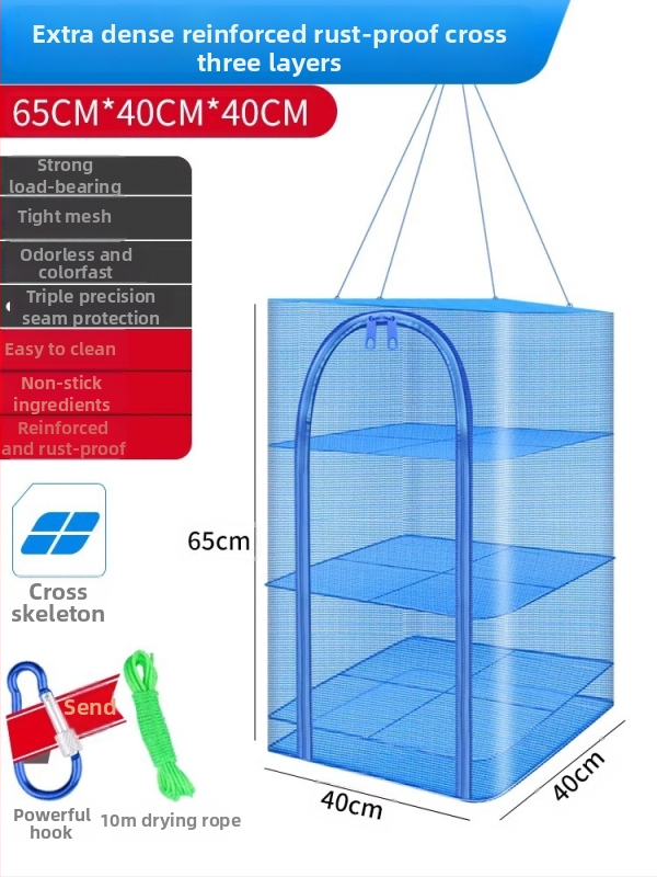Raft mare de uscare pentru uz casnic, cu plasă pliabilă și protecție împotriva muștelor, pentru uscat pește și legume (Brand: Giant fin King; Origine: China; Material: Altul)