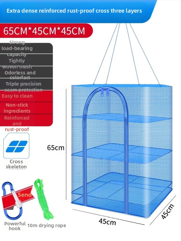 Raft mare de uscare pentru uz casnic, cu plasă pliabilă și protecție împotriva muștelor, pentru uscat pește și legume (Brand: Giant fin King; Origine: China; Material: Altul)