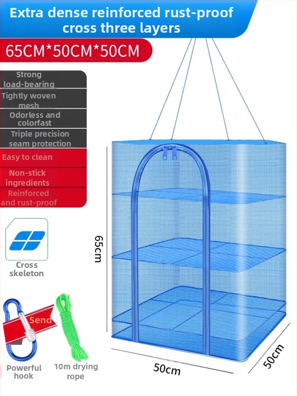 Raft mare de uscare pentru uz casnic, cu plasă pliabilă și protecție împotriva muștelor, pentru uscat pește și legume (Brand: Giant fin King; Origine: China; Material: Altul)