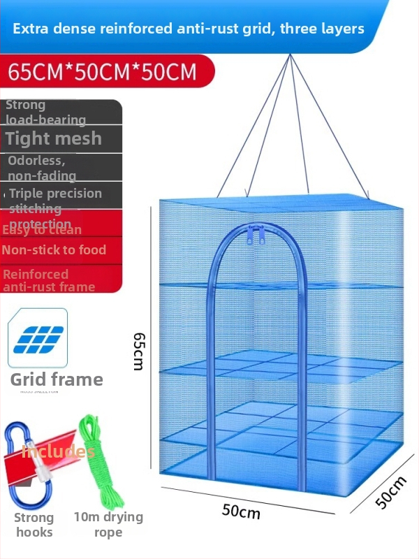 Raft mare de uscare pentru uz casnic, cu plasă pliabilă și protecție împotriva muștelor, pentru uscat pește și legume (Brand: Giant fin King; Origine: China; Material: Altul)