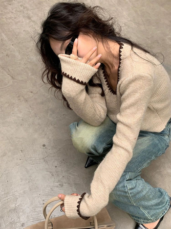 Pulover tricotat fără mâneci cu decolteu în V, din Ice Silk, stil cu bretele pe umeri, look sofisticat pentru o doamnă matură