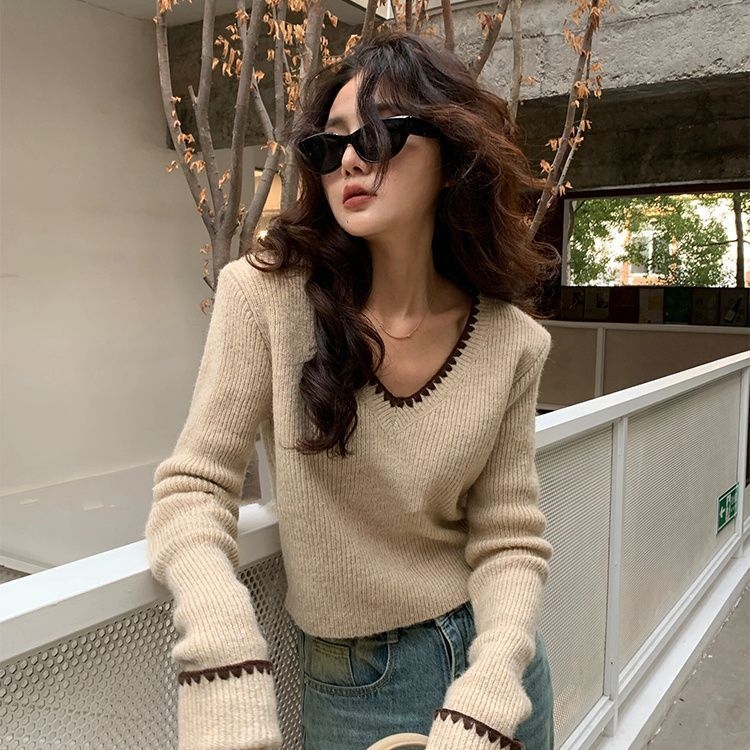 Pulover tricotat fără mâneci cu decolteu în V, din Ice Silk, stil cu bretele pe umeri, look sofisticat pentru o doamnă matură