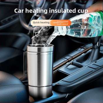Automobilový ohrievač vody na pohár, nerezová oceľ, 70W, možnosť loga