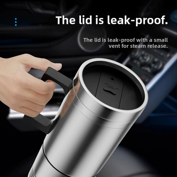 Automobilový ohrievač vody na pohár, nerezová oceľ, 70W, možnosť loga