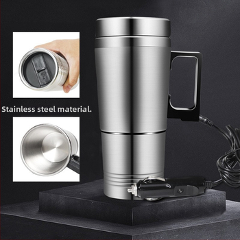 Automobilový ohrievač vody na pohár, nerezová oceľ, 70W, možnosť loga