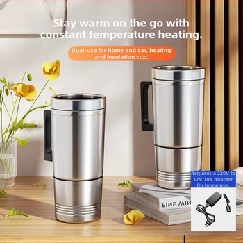 Automobilový ohrievač vody na pohár, nerezová oceľ, 70W, možnosť loga