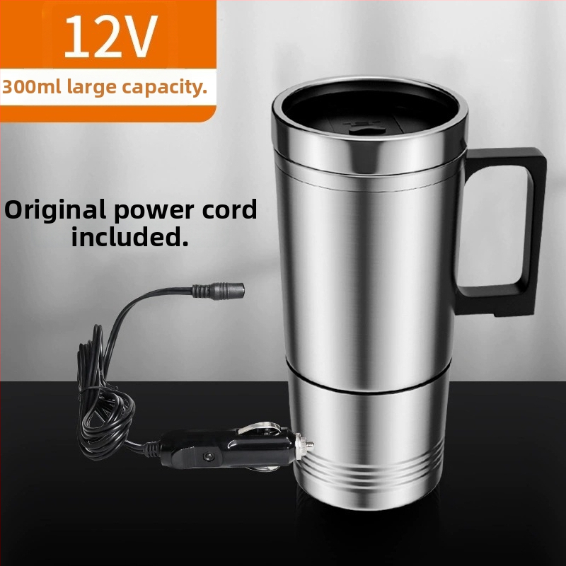 Automobilový ohrievač vody na pohár, nerezová oceľ, 70W, možnosť loga