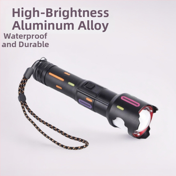 Ručná baterka z hliníkovej zliatiny, LED 15W, 1500 lm, dosah 500 m