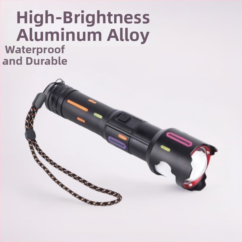 Ručná baterka z hliníkovej zliatiny, LED 15W, 1500 lm, dosah 500 m