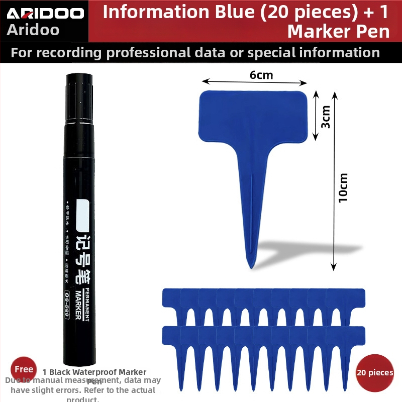 Hrubé kolíky na označenie rastlín – plastové PP etikety na vloženie do záhrady (Airidun)