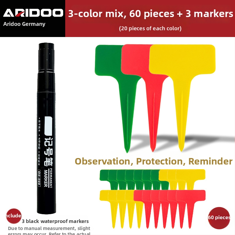 Hrubé kolíky na označenie rastlín – plastové PP etikety na vloženie do záhrady (Airidun)