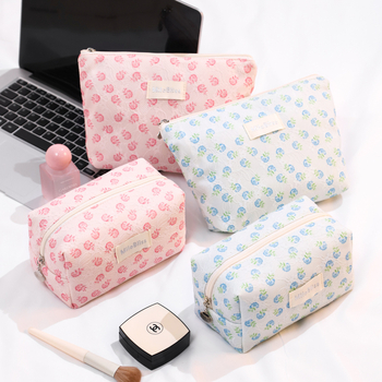 Make-up taška s veľkou kapacitou, skladacia, kvetinový vzor, mestský minimalistický štýl