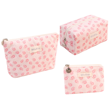 Make-up taška s veľkou kapacitou, skladacia, kvetinový vzor, mestský minimalistický štýl