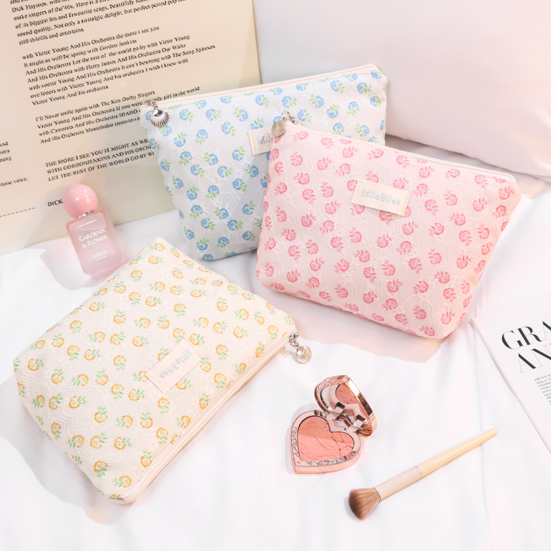 Make-up taška s veľkou kapacitou, skladacia, kvetinový vzor, mestský minimalistický štýl