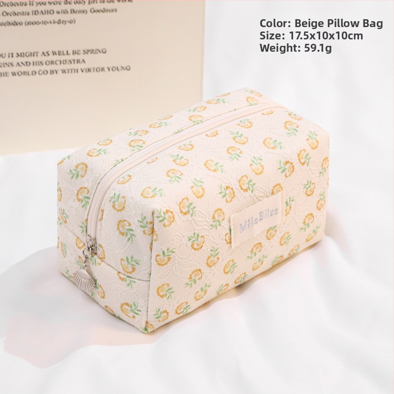 Make-up taška s veľkou kapacitou, skladacia, kvetinový vzor, mestský minimalistický štýl