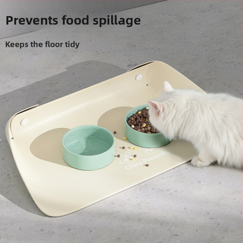 Nahktoidumat kassidele — veekindel libisemisvastane toidumat, pool-sulgunud disain, mudel DZ, Hengwei