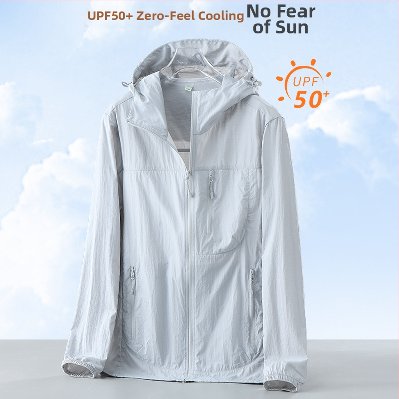 Jachetă exterioară de vânt pentru drumeții - Unisex, UPF50+, respirabilă, uscare rapidă, cu glugă