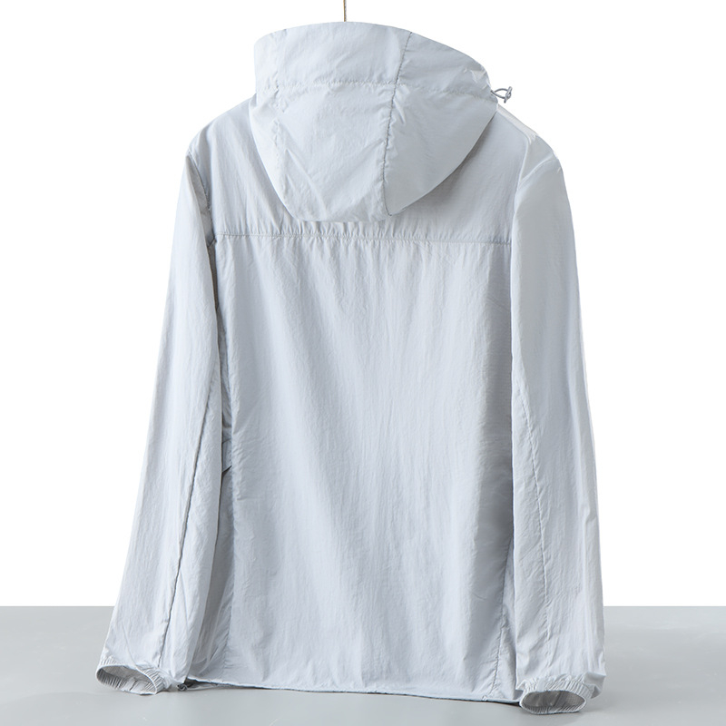 Jachetă exterioară de vânt pentru drumeții - Unisex, UPF50+, respirabilă, uscare rapidă, cu glugă